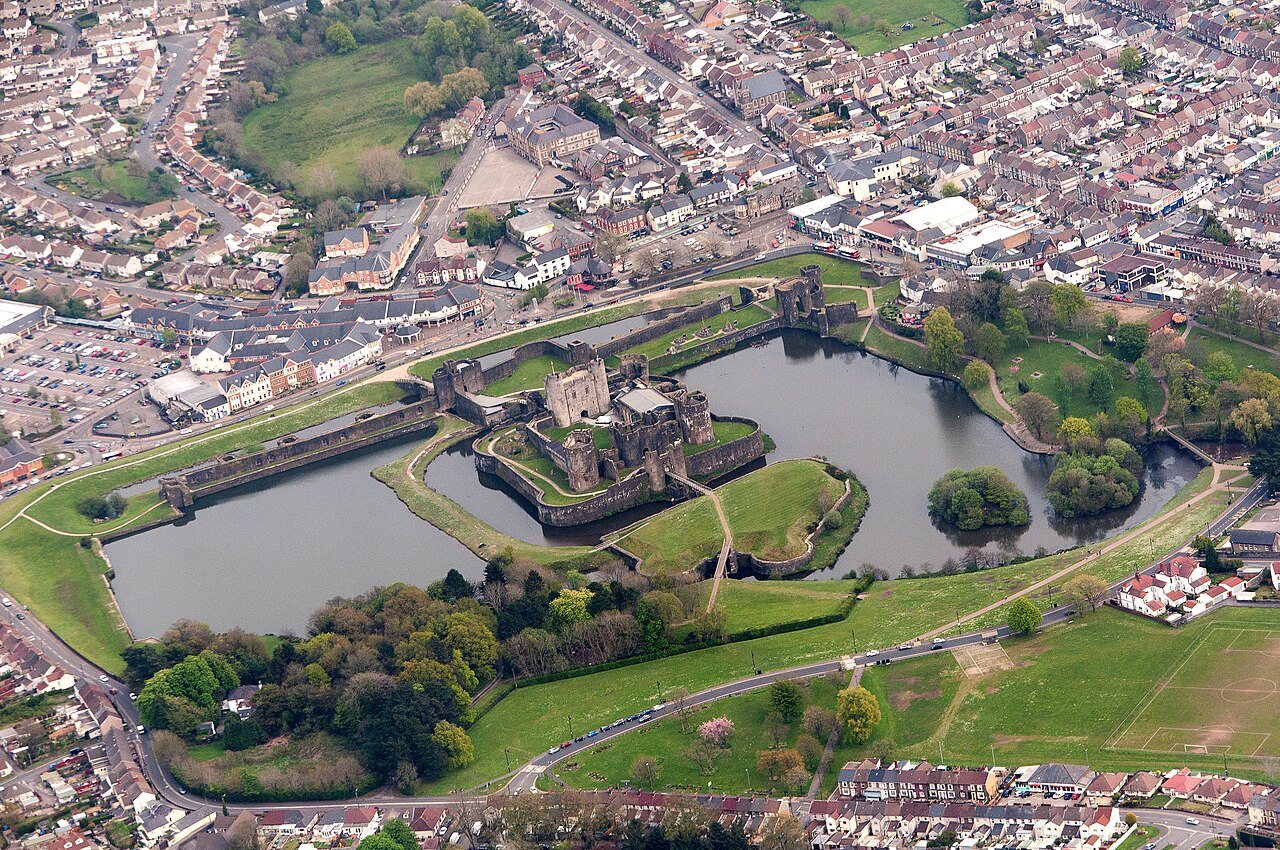Caerphilly Castle from the air