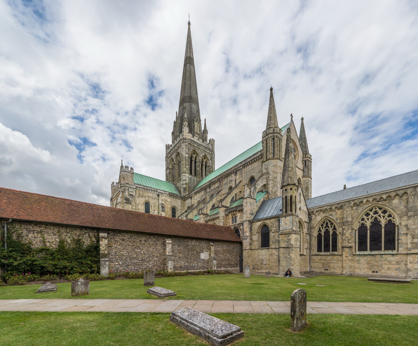 The exterior and spire of Chichester Cathedral