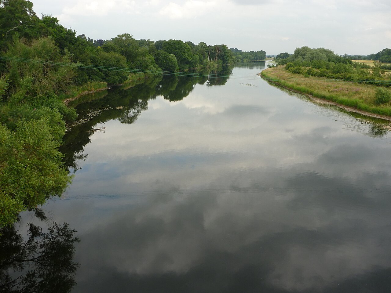 The River Tweed downstream of Hunter Bridge in Kelso