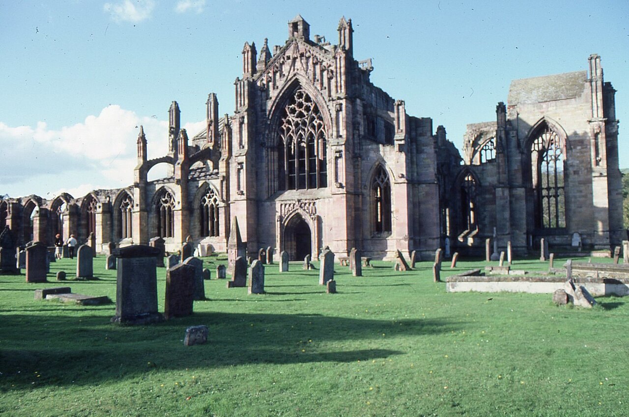 The ruined church of Melrose Abbey