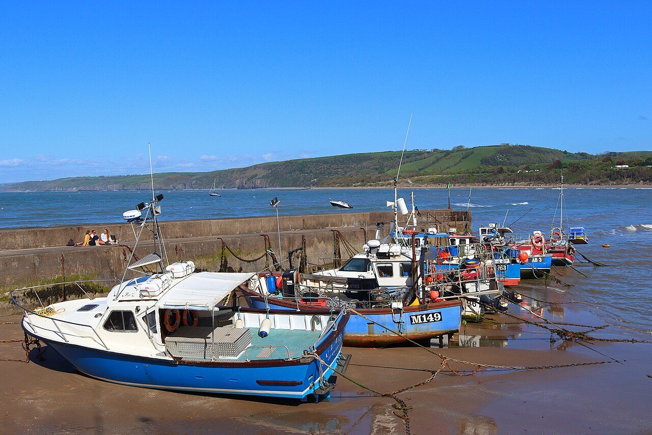 New Quay harbour and coastline