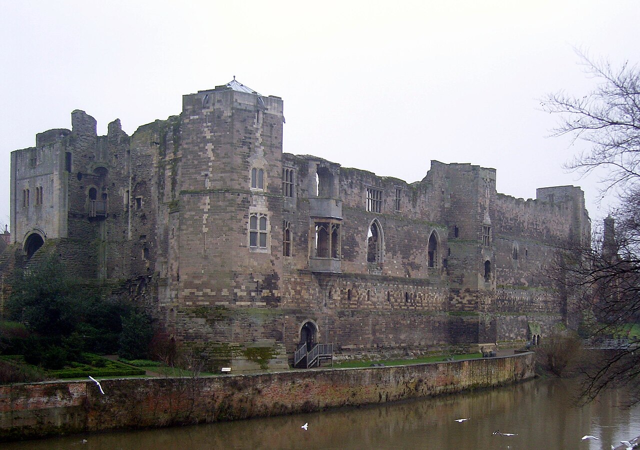 Newark Castle ruins beside the River Trent before the current works