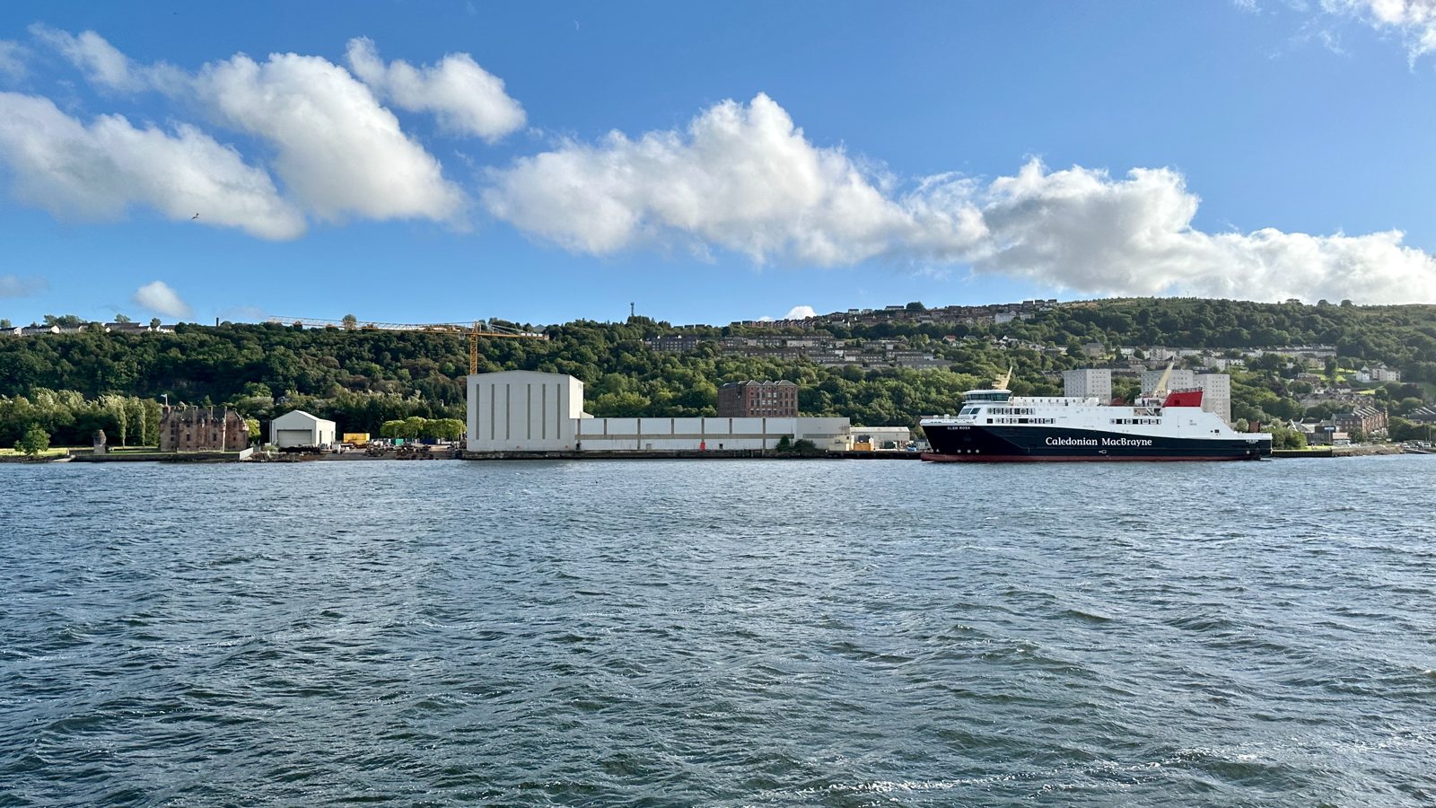 Newark Castle and the Port Glasgow waterfront
